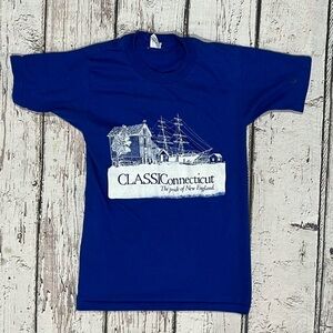 Vintage Single Stitch Classic Connecticu New England Travel Tourism 1980s tshirt